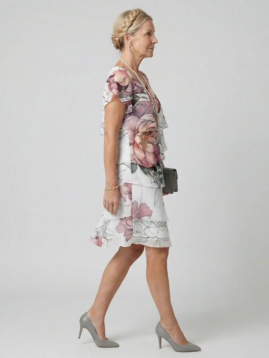 Kualani | Knielanges Kleid mit Blumenmuster