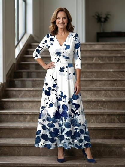 Celine | Wickelkleid mit überkreuztem Ausschnitt Midi