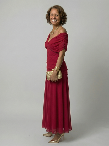 Calen | schulterfreies Flow-Midikleid