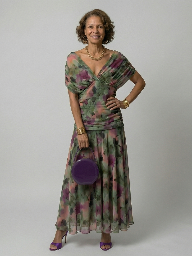 Calen | schulterfreies Flow-Midikleid