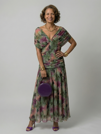 Calen | schulterfreies Flow-Midikleid
