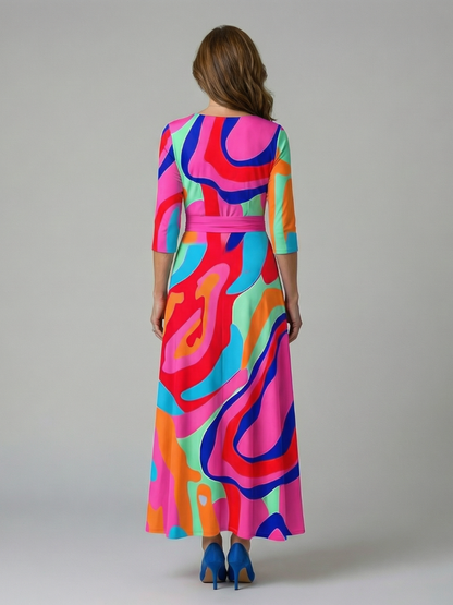 Celine | Wickelkleid mit überkreuztem Ausschnitt Midi