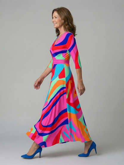 Celine | Wickelkleid mit überkreuztem Ausschnitt Midi