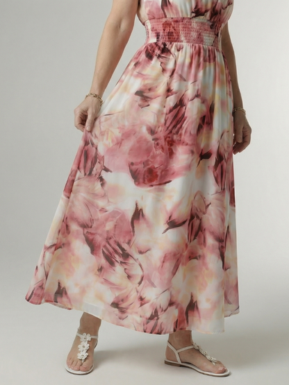 Sylin | Gerafftes Neckholder-Midikleid