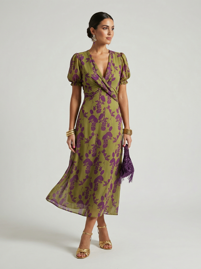 Virel | Entspanntes geblümtes Midikleid