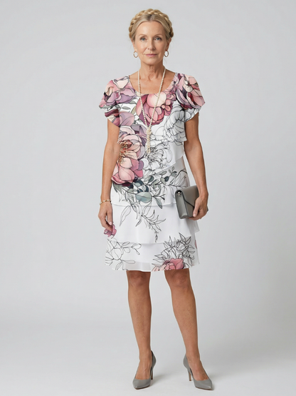 Kualani | Knielanges Kleid mit Blumenmuster