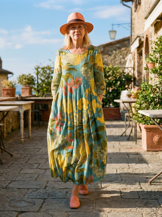Galen | Kleid aus bemaltem Canvas