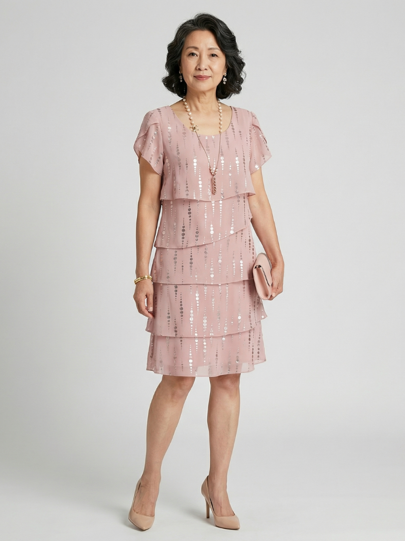 Makena | Knielanges Kleid mit gepunkteter Linie