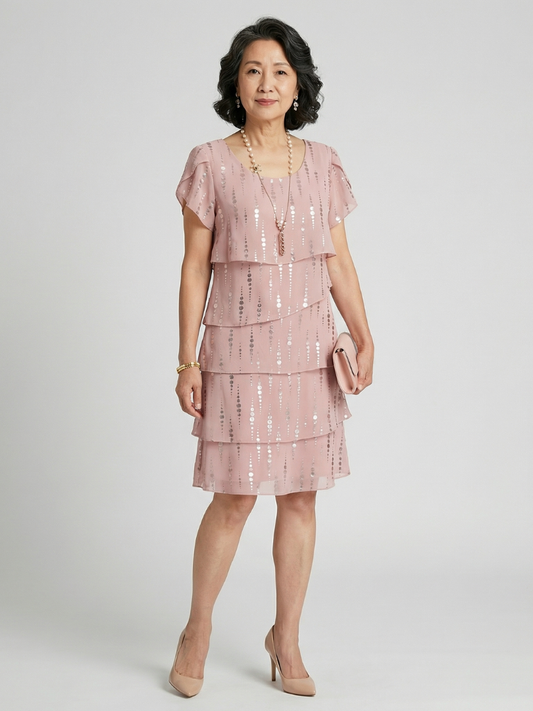 Makena | Knielanges Kleid mit gepunkteter Linie