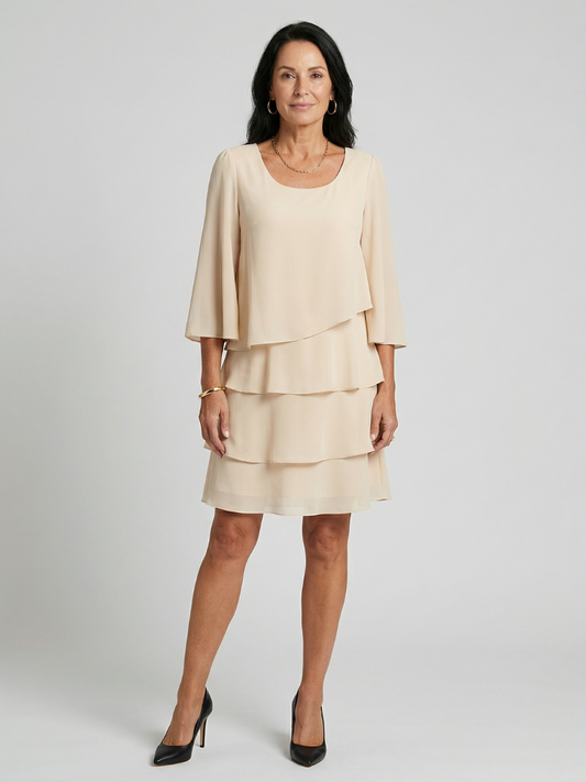 Della | Lagenlook-Kleid mit ausgestellten Ärmeln, knielang