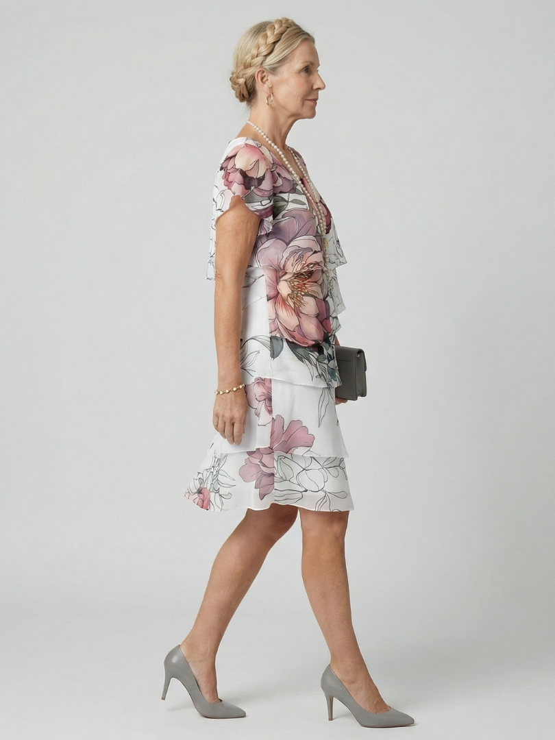Kualani | Knielanges Kleid mit Blumenmuster