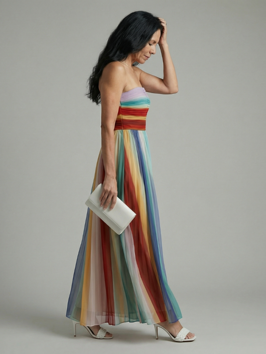 Serene | Leicht gestreiftes Maxikleid