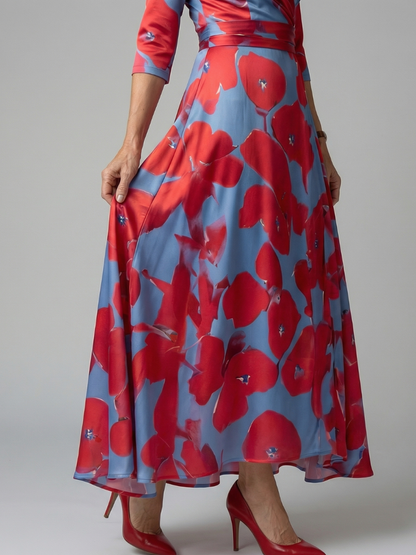 Celine | Wickelkleid mit überkreuztem Ausschnitt Midi