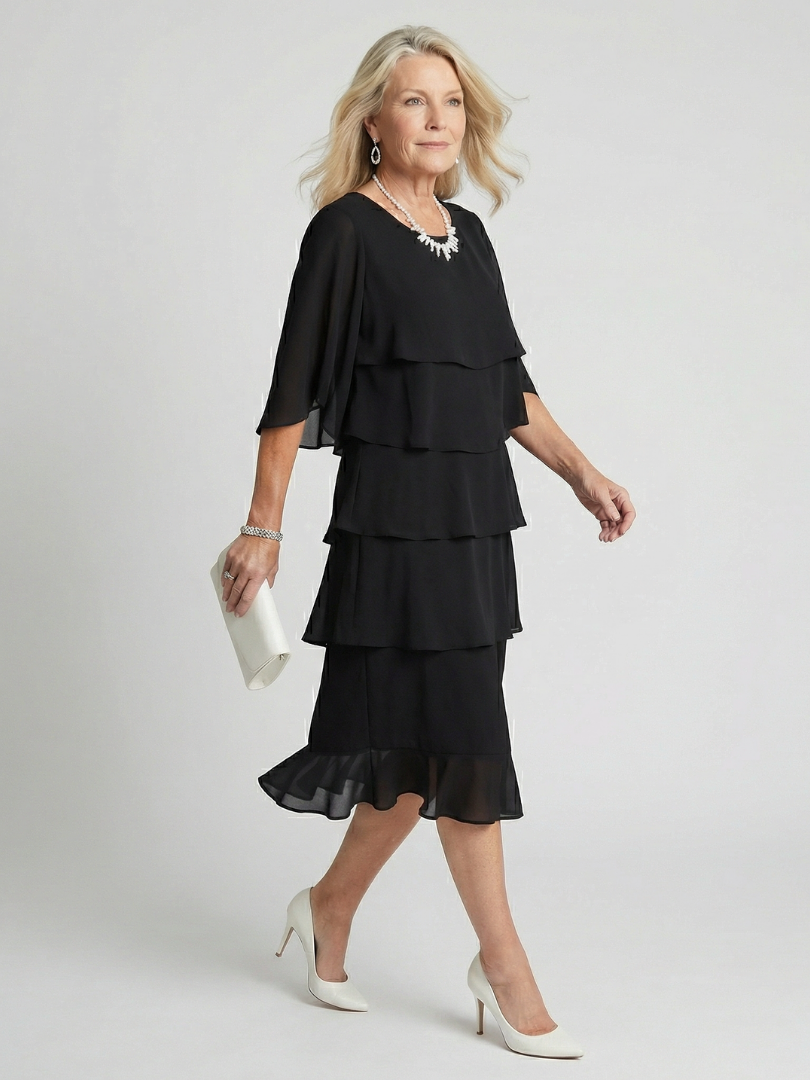 Brent | Gestuftes Midi-Kleid