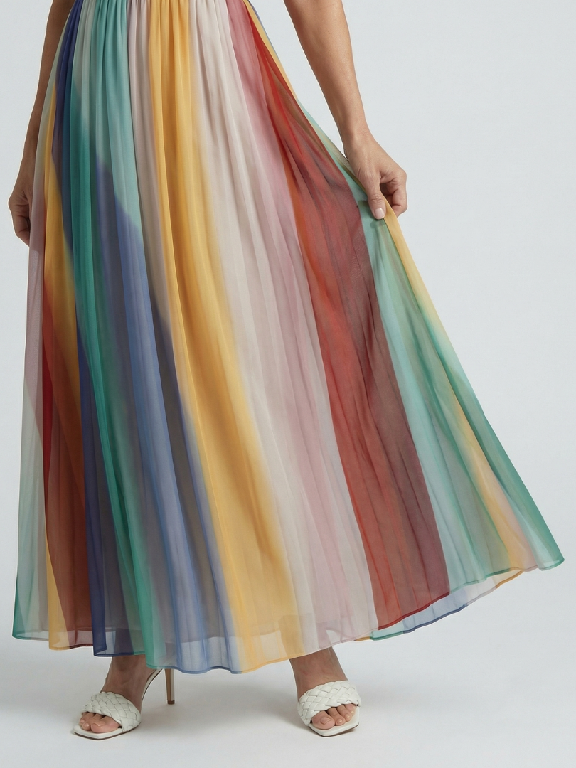 Serene | Leicht gestreiftes Maxikleid