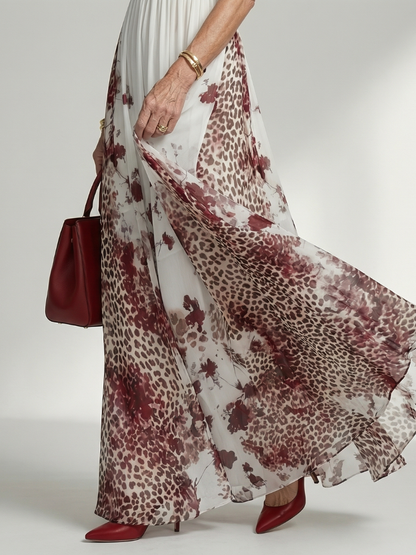 Orlune | Plissiertes weißes Maxikleid