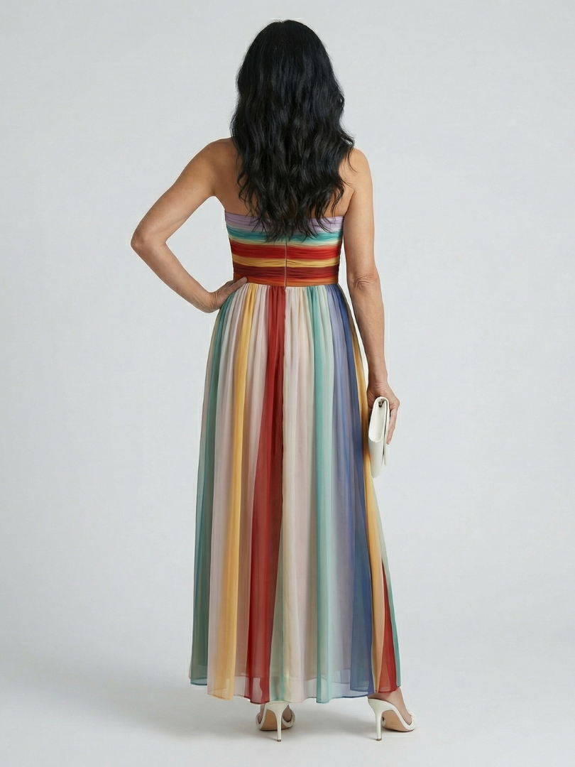 Serene | Leicht gestreiftes Maxikleid