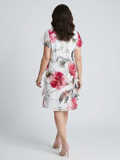 Keoni | Weich fallendes, mehrlagiges, knielanges Kleid