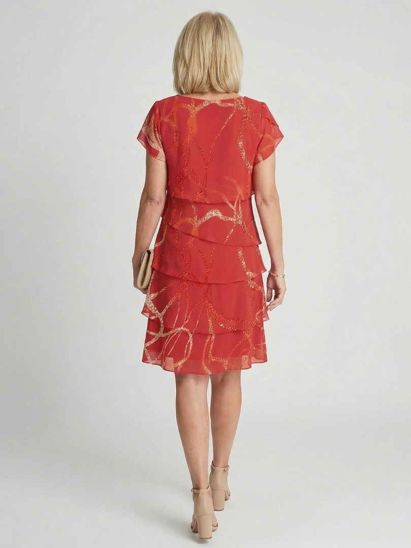 Nora | Weiches abstraktes knielanges Kleid