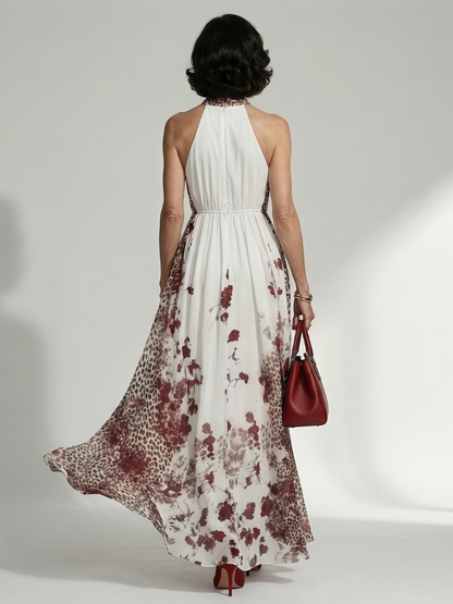 Orlune | Plissiertes weißes Maxikleid