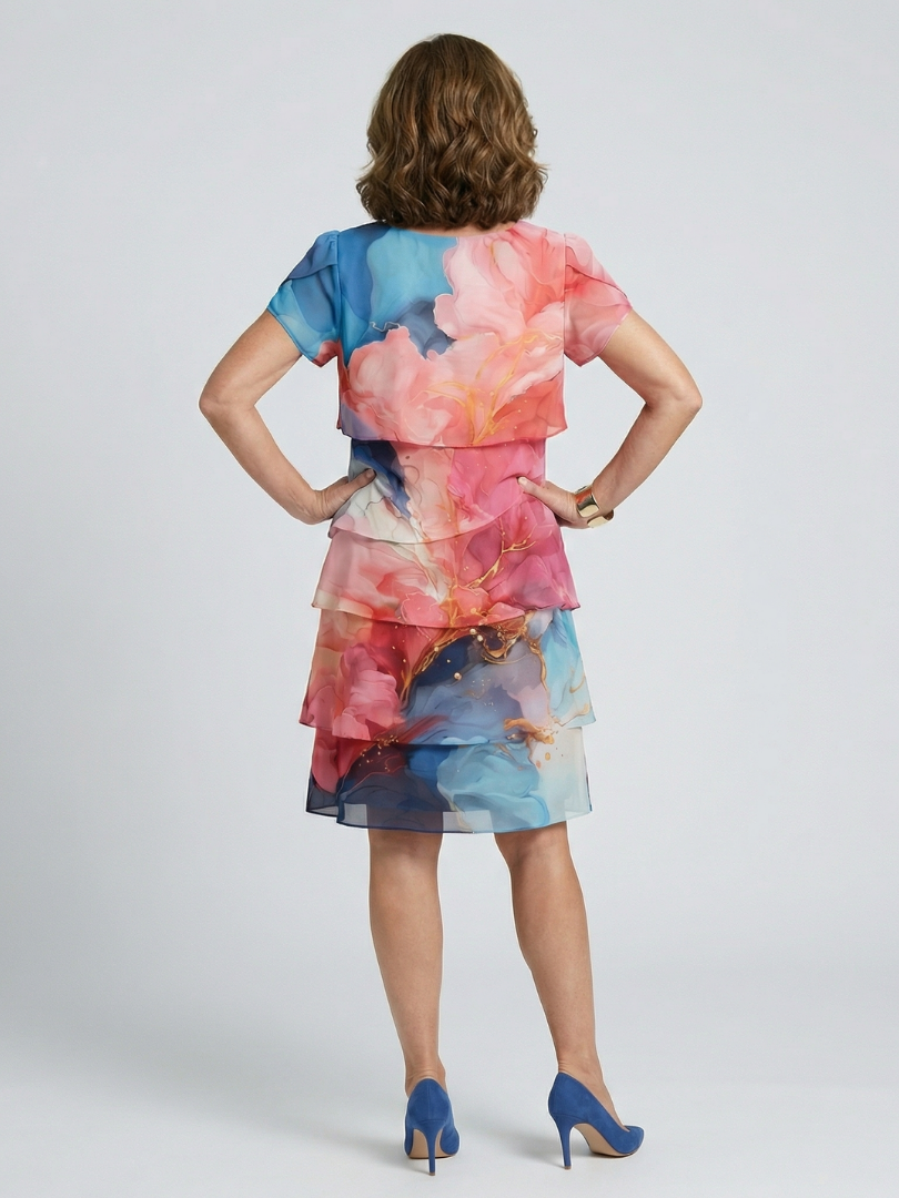 Mira | Elegantes knielanges Marmorkleid