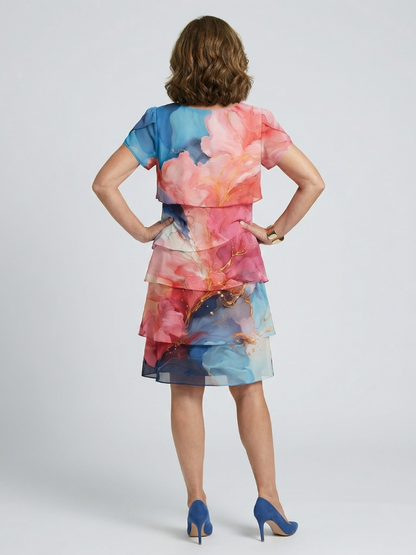 Mira | Elegantes knielanges Marmorkleid