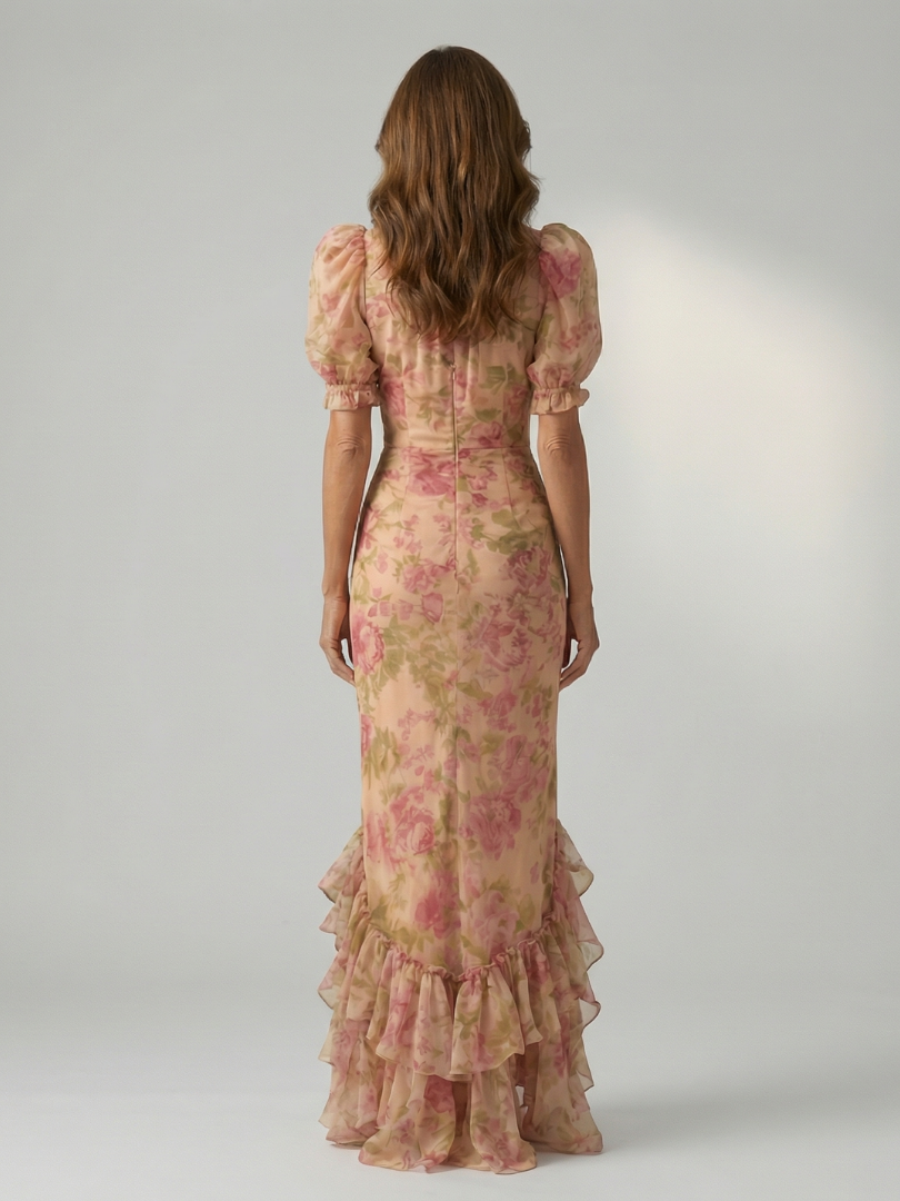 Vianne | Sanftes hochgeschlossenes Maxikleid