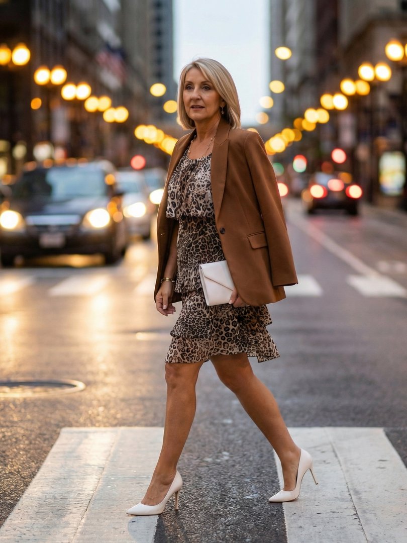 Briar | Knielanges Kleid mit Animalprint