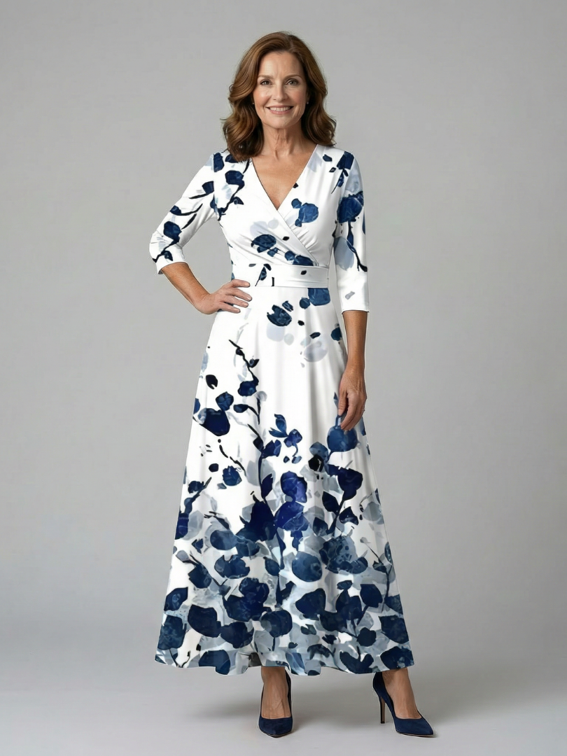 Celine | Wickelkleid mit überkreuztem Ausschnitt Midi