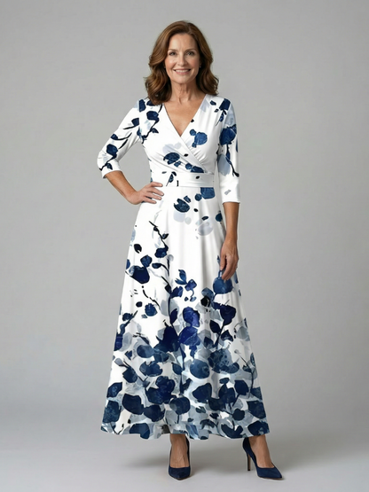 Celine | Wickelkleid mit überkreuztem Ausschnitt Midi