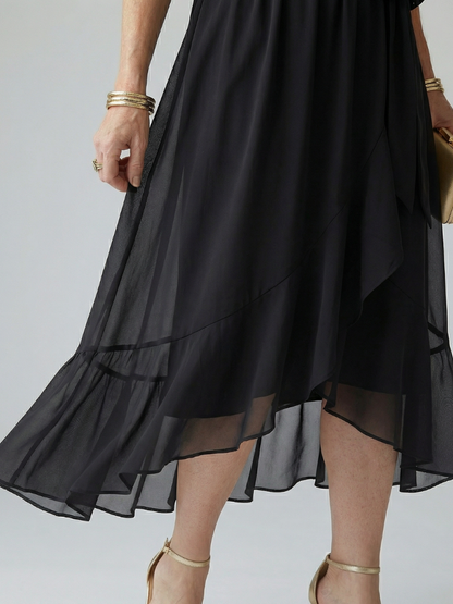 Elric | Helles Midi-Drapee-Kleid