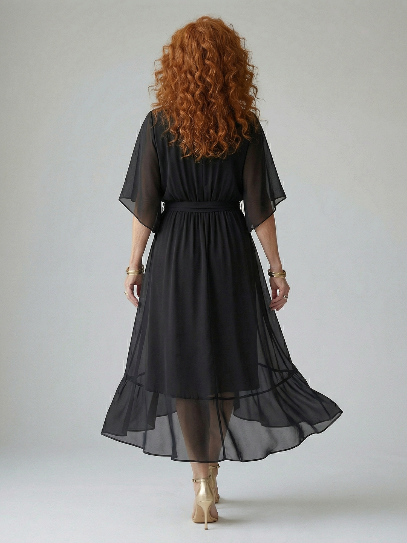 Elric | Helles Midi-Drapee-Kleid