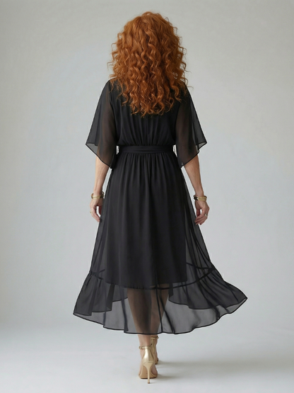 Elric | Helles Midi-Drapee-Kleid