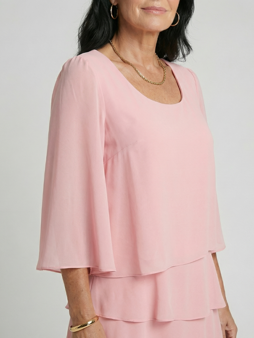 Della | Lagenlook-Kleid mit ausgestellten Ärmeln, knielang