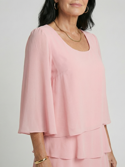 Della | Lagenlook-Kleid mit ausgestellten Ärmeln, knielang