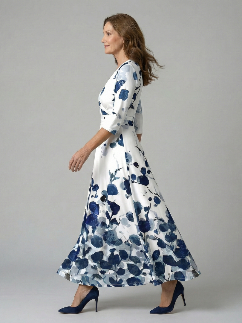 Celine | Wickelkleid mit überkreuztem Ausschnitt Midi