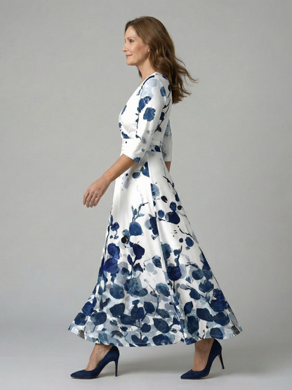 Celine | Wickelkleid mit überkreuztem Ausschnitt Midi