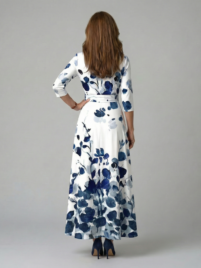 Celine | Wickelkleid mit überkreuztem Ausschnitt Midi