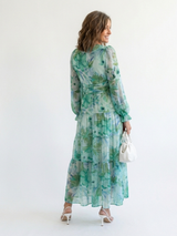 Althea | Maxikleid mit Blumenmuster und langen Ärmeln