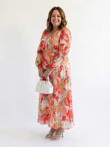 Althea | Maxikleid mit Blumenmuster und langen Ärmeln