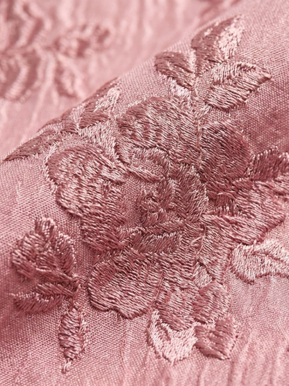 Xanthea | Maxi-Hemdblusenkleid mit kurzen Ärmeln, Gürtel und Blumenstruktur
