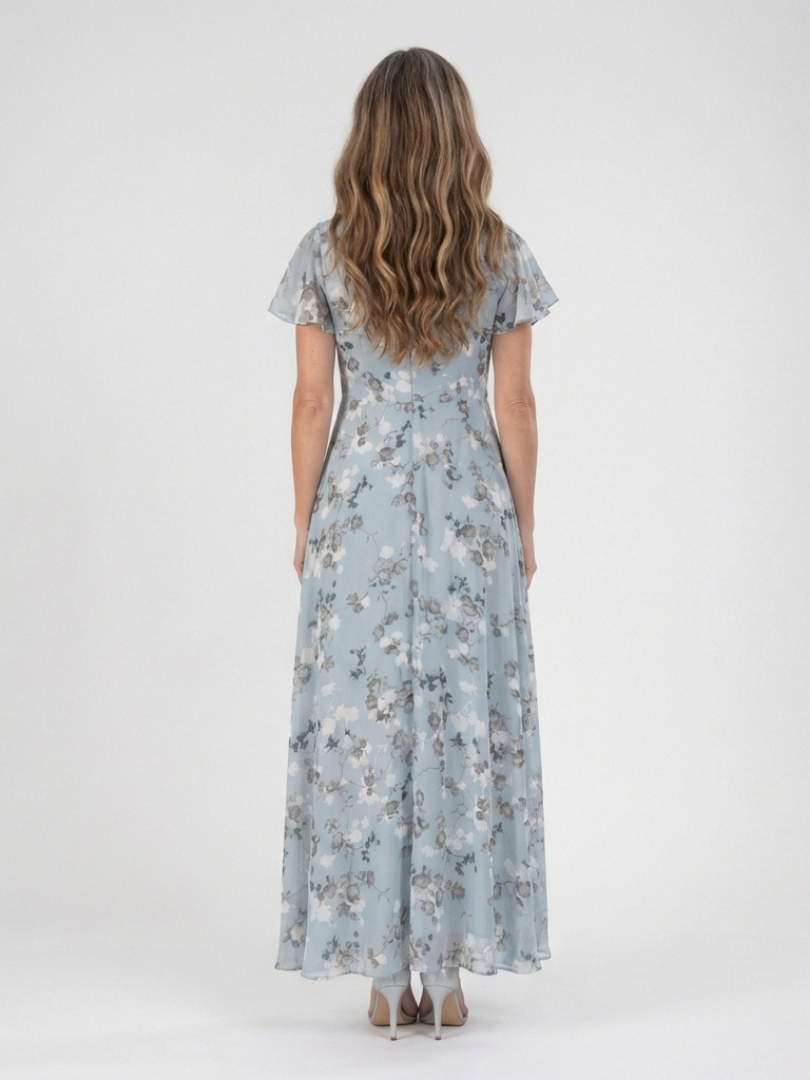 Ismeria | Chiffon-Maxikleid mit Blumenmuster