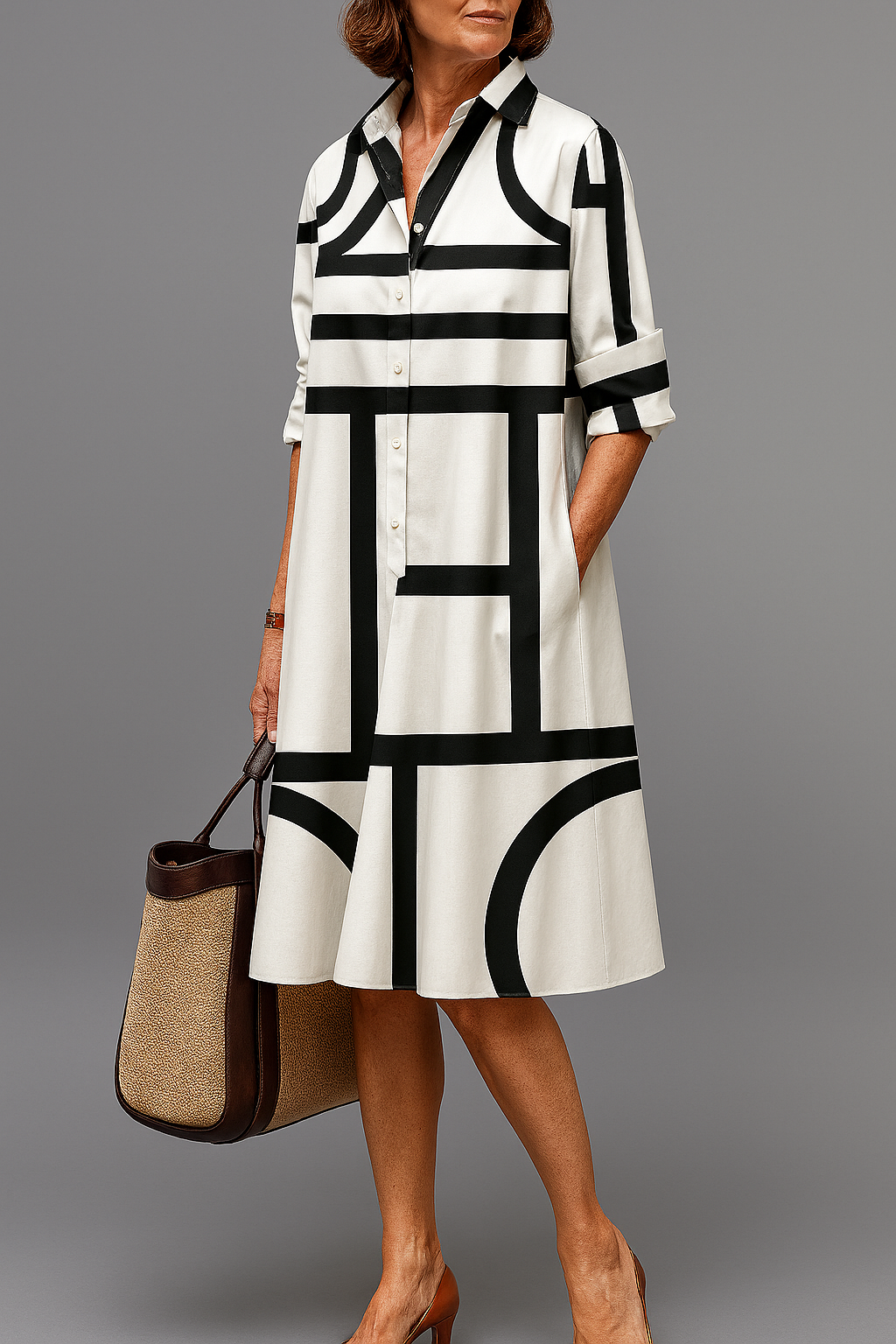 Loretta – Elegantes Satin-Midikleid