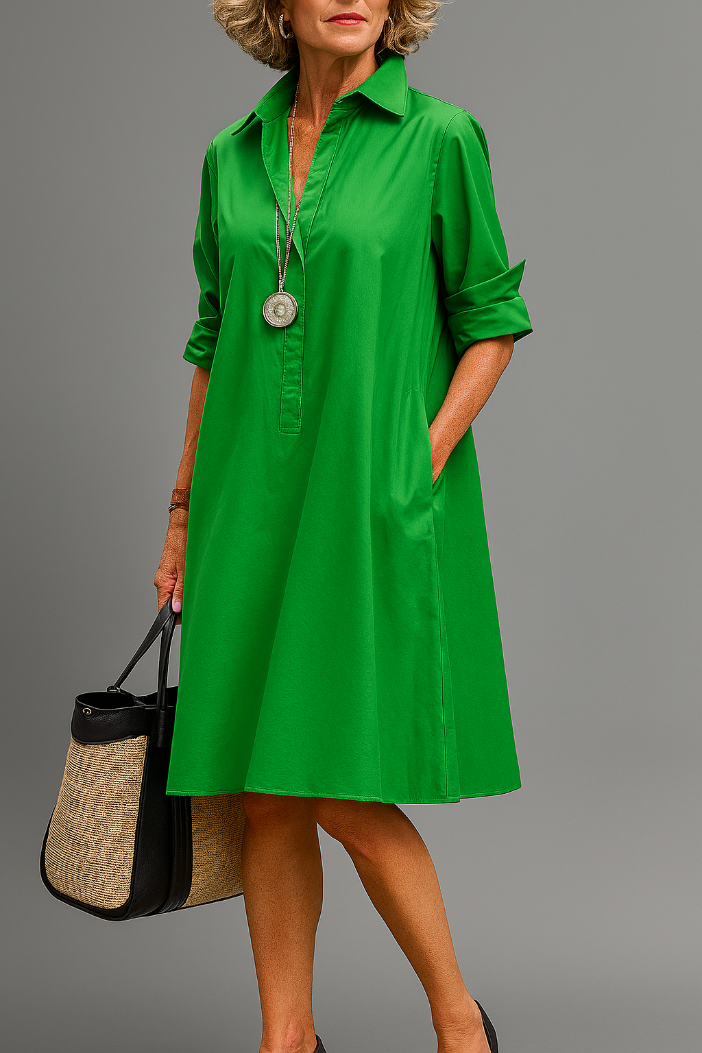 Loretta – Elegantes Satin-Midikleid