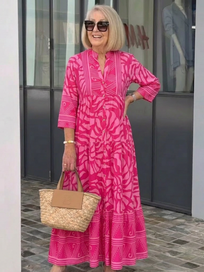 Marielle | Midi-Kleid mit Knopfleiste